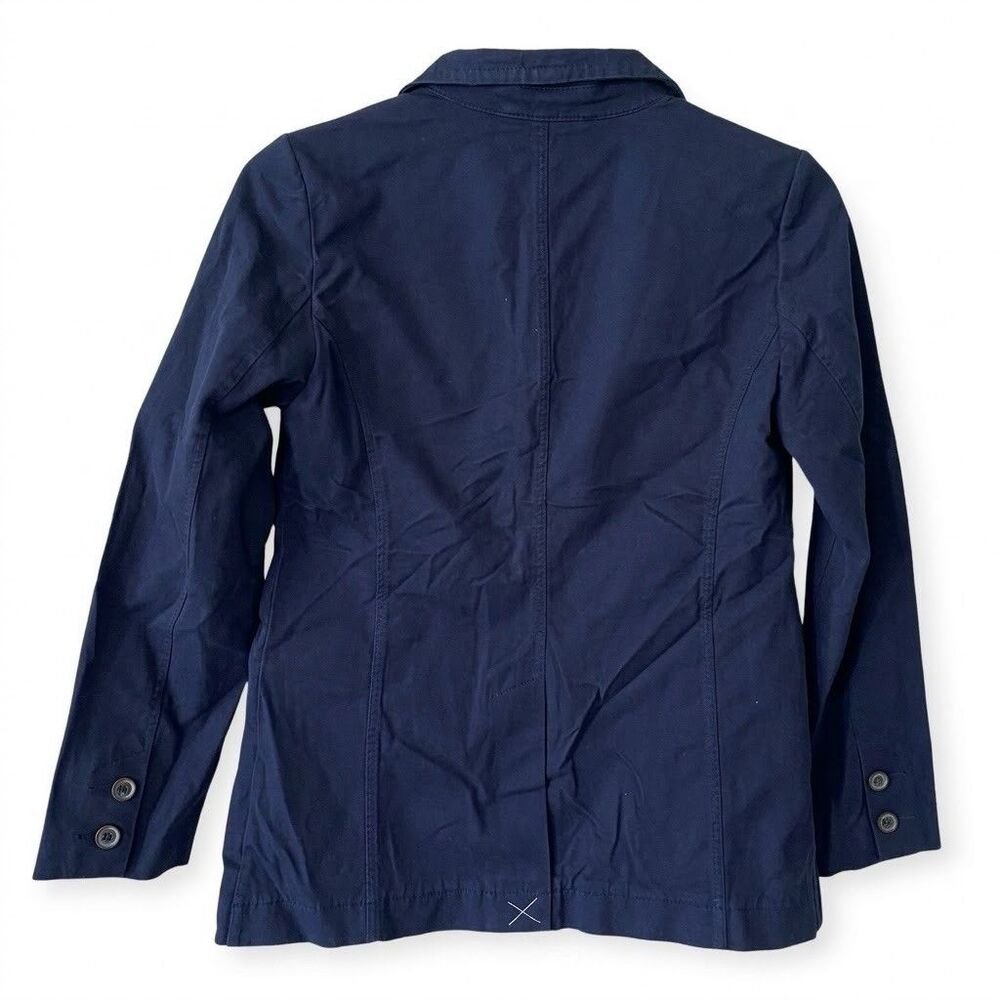 Talbots Blazer Jacket Sz 2 Navy Blue Two Button Flap Pocket Office Siren Work - Picture 3 of 14